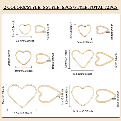 72Pcs 12 Style Brass Linking Rings KK-FH0005-73-1