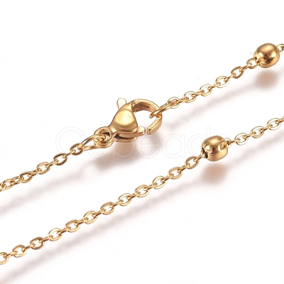 PVD Vacuum Plating 304 Stainless Steel Cable Chain Necklaces NJEW-L159-08C-G-1