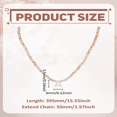 1Pc Glass Rondelle Beaded Necklaces NJEW-LP0007-23A-1