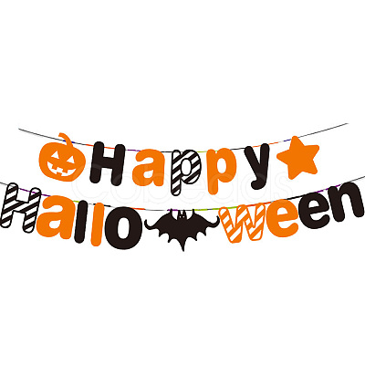 Halloween Theme Paper Flags AJEW-P105-01-1