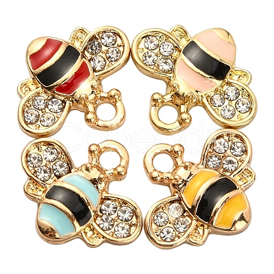 40Pcs 4 Colors Alloy Enamel Pendants ENAM-CJ0002-52-1