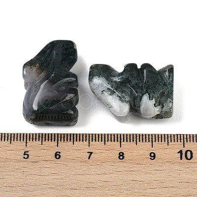 Natural Moss Agate Rabbit Display Decorations G-R007-02H-1