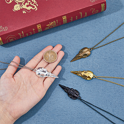 4Pcs 4 Colors Alloy Pendant Necklaces Set NJEW-FI0001-53-1