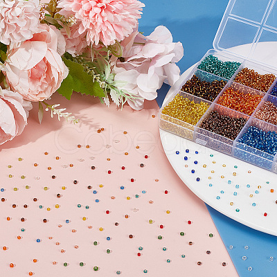 15 Colors Glass Seed Beads SEED-HY0001-15A-1