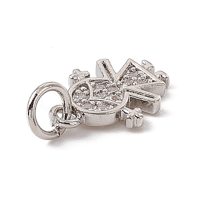 Brass Micro Pave Cubic Zirconia Charms ZIRC-F132-20P-1