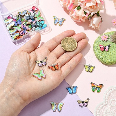 40Pcs Alloy Enamel Pendants ENAM-YW0005-25A-1