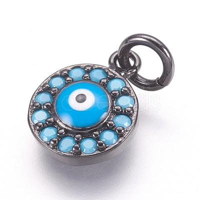 Brass Micro Pave Cubic Zirconia Charms ZIRC-E124-63B-1