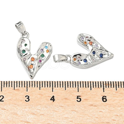 Brass Micro Pave Clear Cubic Zirconia Pendants KK-B139-03P-1