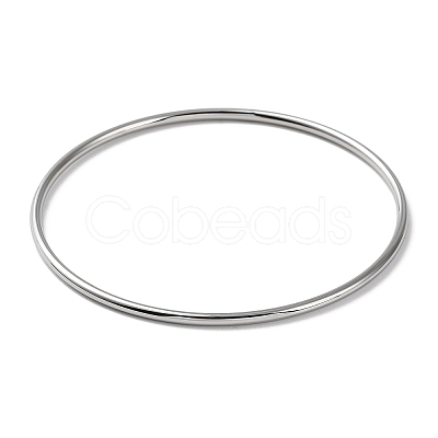 Non-Tarnish 304 Stainless Steel Simple Plain Bangle for Women High Polished BJEW-F461-01I-P-1