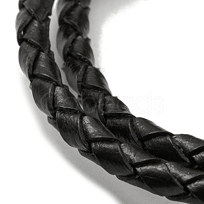 Adjustable Leather Cords Braided Double Layer Multi-strand Bracelets BJEW-F468-01-1