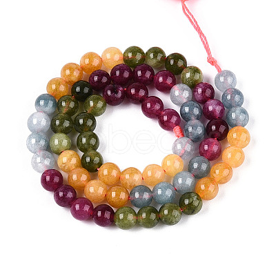 Natural White Jade Beads Strands G-Z097-A01-6mm-C-1