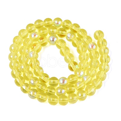 Transparent Electroplate Glass Beads Strands EGLA-Q132-6MM-01A-01-1