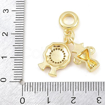 Brass Micro Pave Clear Cubic Zirconia Pendants CU-CBA9B5A-09G-1