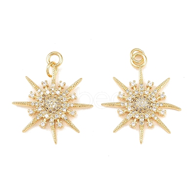 Brass Micro Pave Cubic Zirconia Pendants KK-C162-019G-1