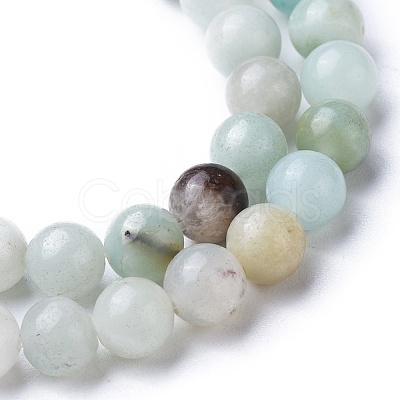 Natural Flower Amazonite Round Bead Strands X-G-D608-6mm-1