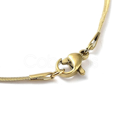 304 Stainless Steel Flat Snake Chain Necklaces for Women LS-NJEW-D058-03G-1