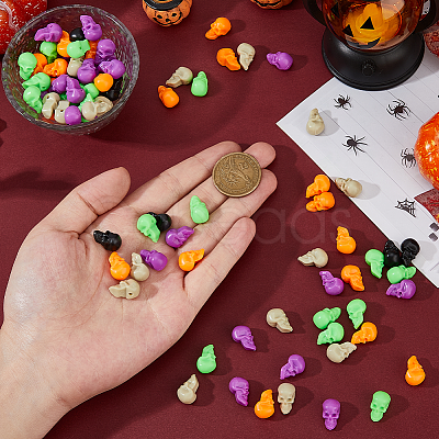 125Pcs 5 Colors Halloween Plastic Beads FIND-DC0006-32-1