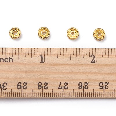 Brass Rhinestone Spacer Beads RB-A014-L6mm-01G-1