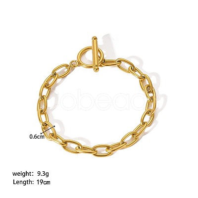 Simple 304 Stainless Steel Cable Chain Bracelets PM6439-8-1