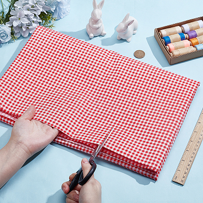 Tartan Polyester Fabric DIY-WH0816-561E-1