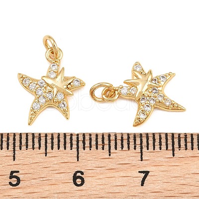 Brass Micro Pave Clear Cubic Zirconia Charms KK-Q085-02E-G-1