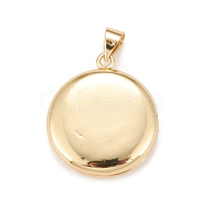 Brass Micro Pave Cubic Zirconia Locket Pendants KK-A161-42B-G-1