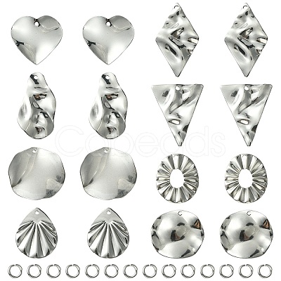 16Pcs 8 Style 201 Stainless Steel Pendants DIY-FS0005-37P-1