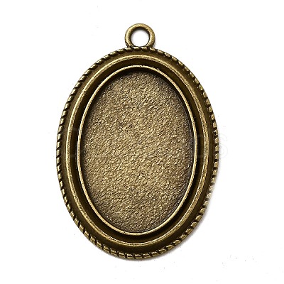 Tibetan Style Zinc Alloy Pendant Cabochon Settings TIBEP-M004-01AB-NR-1