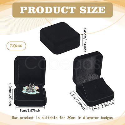12Pcs Square Velvet Medal Storage Boxes CON-FG0001-24-1