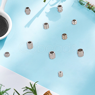 90Pcs 10 Styles 201 Stainless Steel European Beads STAS-PA0001-01-1