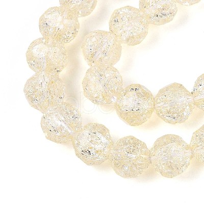 Transparent Crackle Glass Beads Strands GLAA-N053-8mm-10-1