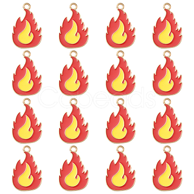 24Pcs Firefighting Theme Alloy Enamel Pendants ENAM-SC0007-23-1