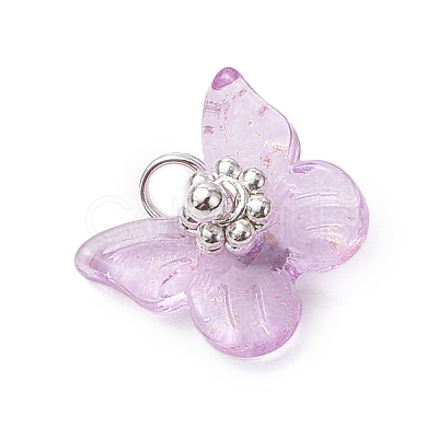 Electroplate Glass Beads Charms PALLOY-JF03107-02-1