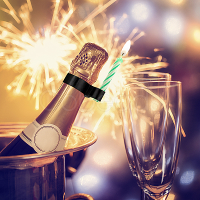 24Pcs 4 Styles Plastic Champagne Bottle Single Holder AJEW-GF0002-01-1