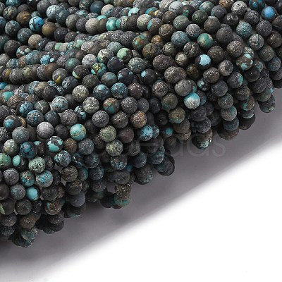 Natural HuBei Turquoise Beads Strands G-RM2025-A41-4mm-1