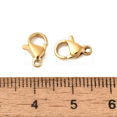 Ion Plating(IP) 304 Stainless Steel Lobster Claw Clasps Hand Polished X-STAS-AB10-G-01-1