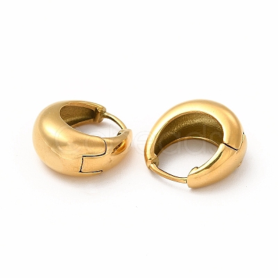 Ion Plating(IP) 316 Surgical Stainless Steel Thick Hoop Earrings for Women EJEW-G344-01G-1