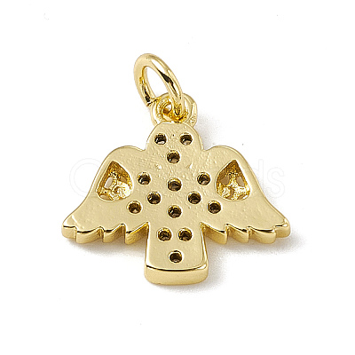 Brass Micro Pave Clear Cubic Zirconia Pendants ZIRC-F132-84G-1