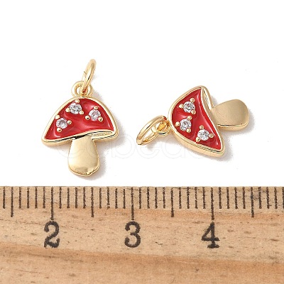 Brass Micro Pave Clear Cubic Zirconia Pendants KK-Q031-21G-1
