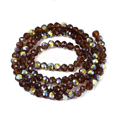 AB Color Plated Transparent Glass Rondelle Beads Strands EGLA-T029-4mm-10J-1