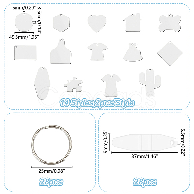 Sublimation Double-Sided Blank MDF Keychains KEYC-GA0001-38-1