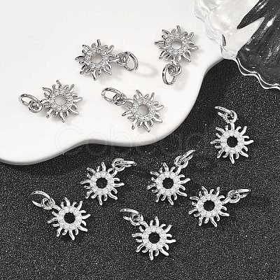 SHEGRACE Brass Clear Cubic Zirconia Charms XGRQ3P685-588P-1
