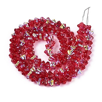 Electroplate Transparent Glass Beads Strands EGLA-N055-03A-05-1