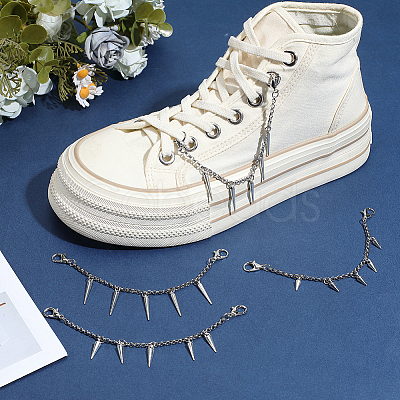 3 Sets 3 Styles 304 Stainless Steel Boot Strap Chains HJEW-SP0001-71-1