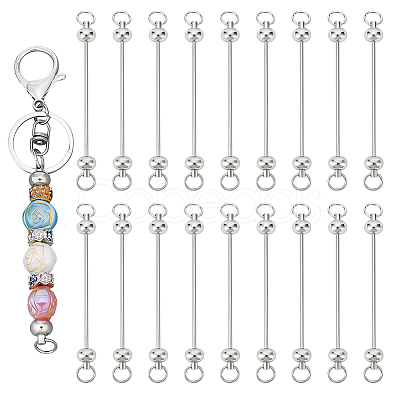 30Pcs Alloy & Iron Bar Beadable Keychain Bar FIND-PH0026-69-1