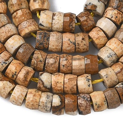 Natural Picture Jasper Heishi Beads Strands G-A299-A05-01-1