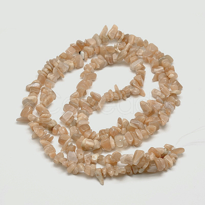 Natural Sunstone Chip Bead Strands G-M205-15-1