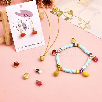 18Pcs Imitation Fruit Charm Pendant Mixed Enamel Fruits Charms Mixed Shape Pendant for Jewelry Necklace Bracelet Earring Making Crafts JX185A-1