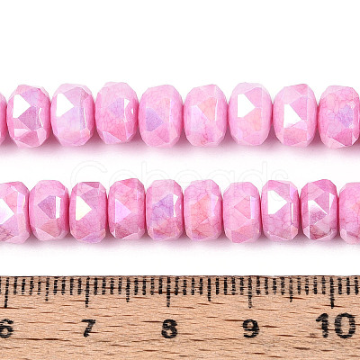 Anti-Tarnish Electroplate Glass Beads Strands GLAA-T025-8mm-11F-1