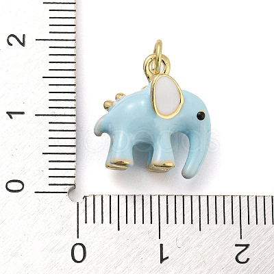 Elephant Rack Plating Brass Enamel Pendants X-KK-Q804-16G-1